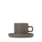 Blomus Pilar 7 Ounce Pack of 2 Coffee Cups with Saucers Pewter