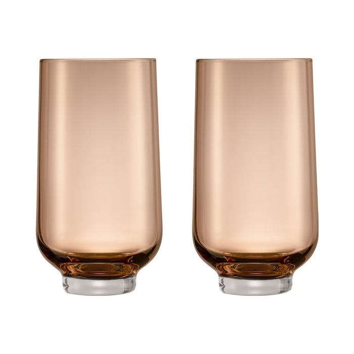 Blomus Flow Drinking Glasses Set Of 2 Coffee 14Oz