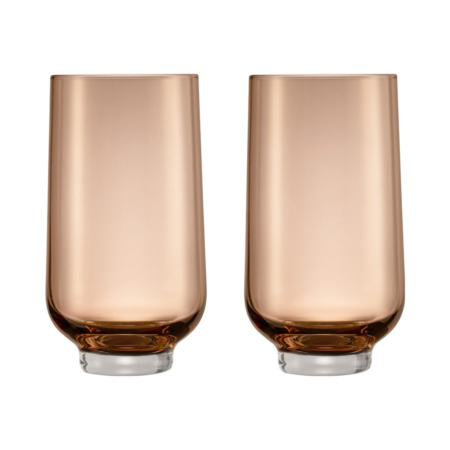 Blomus Flow Drinking Glasses Set Of 2 Coffee 14Oz
