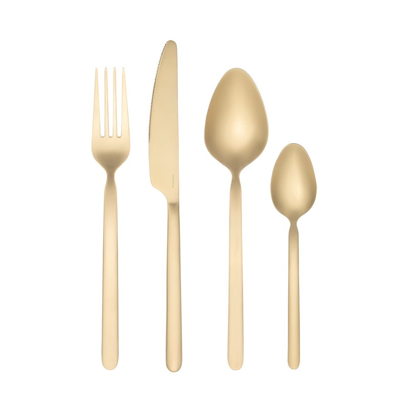 Blomus Stella Gold Flatware Set/16 Piece, PVD Coated Stainless Steel