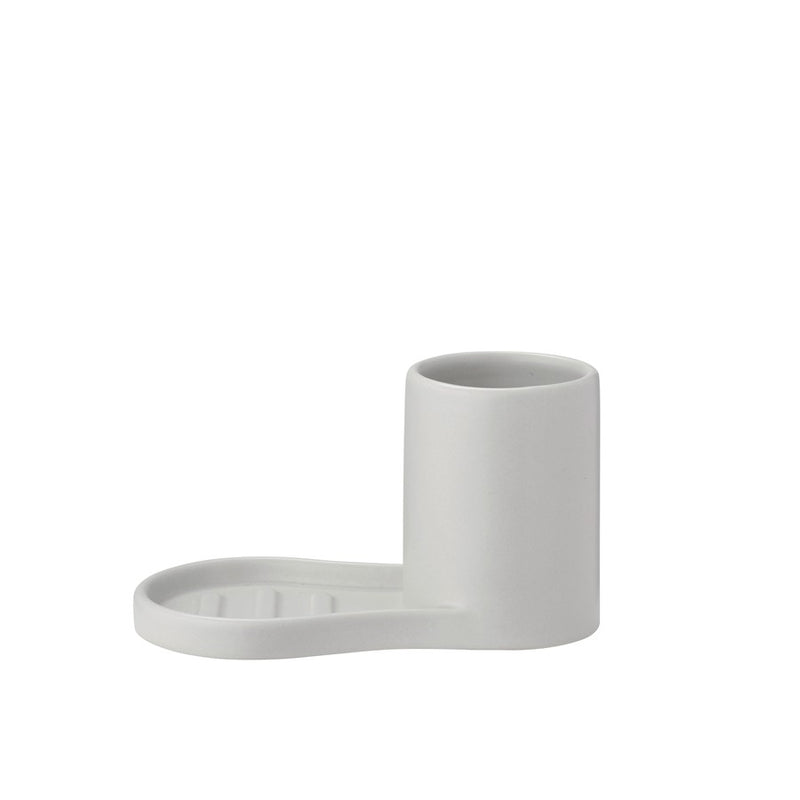 Blomus Piro Ceramic Sink Organizer, Satellite (Taupe/Med Grey)