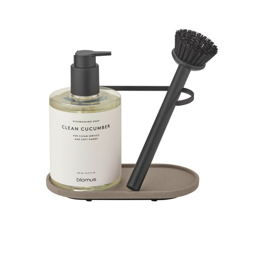 Blomus Dhuva Dishwashing Set/Brush, Mourning Dove (Grey/Brown)