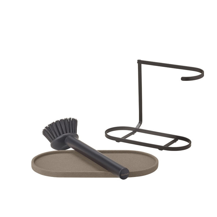 Blomus Dhuva Dishwashing Set/Brush, Mourning Dove (Grey/Brown)