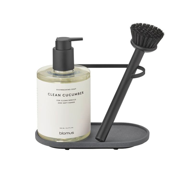 Blomus Dhuva Dishwashing Set/Brush, Magnet (Charcoal)