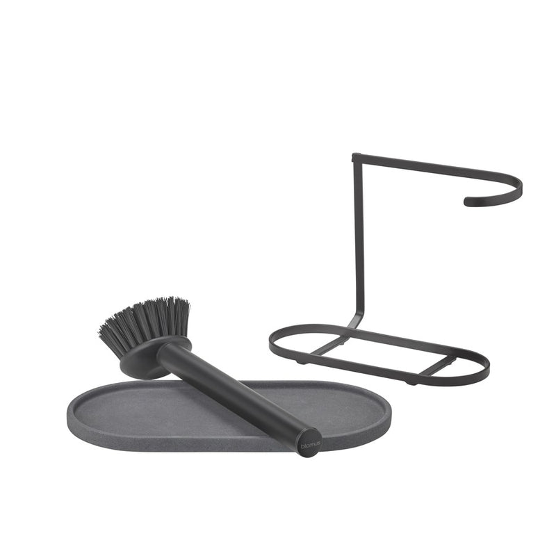 Blomus Dhuva Dishwashing Set/Brush, Magnet (Charcoal)