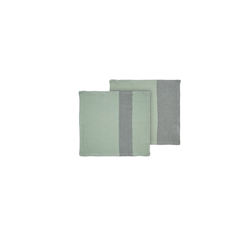 Blomus Gano Organic Cotton Waffle Dish Cloth, Sage/Agave Green/Set Of 2