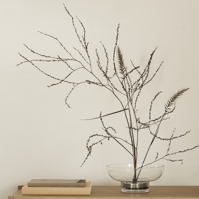 Blomus Miyabi Glass Vase, Low/Flower Grid, Clear