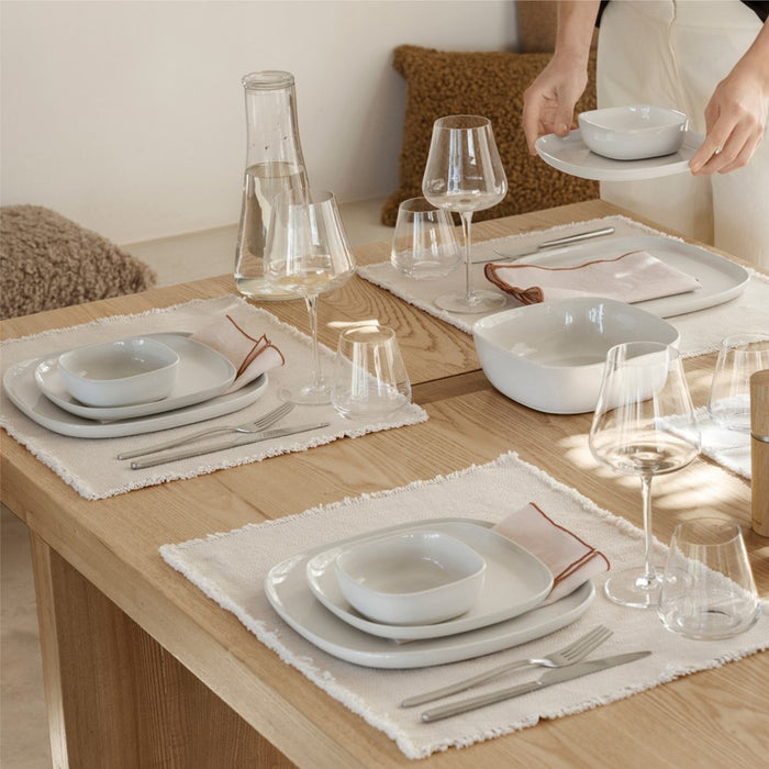 Blomus Vahlo Stoneware Shallow Serving Bowl, Medium, Mirage Grey