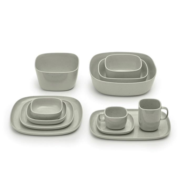 Blomus Vahlo Stoneware Shallow Serving Bowl, Large, Mirage Grey