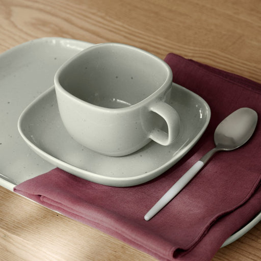 Blomus Vahlo Stoneware Coffee Cups/Saucers, Set Of 2, Mirage Grey