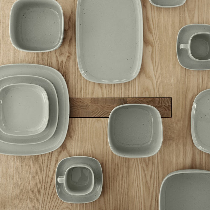 Blomus Vahlo Stoneware Coffee Cups/Saucers, Set Of 2, Mirage Grey