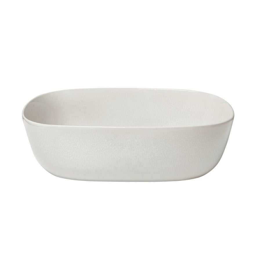 Blomus Vahlo Stoneware Shallow Serving Bowl, Medium, Moonbeam - 64768