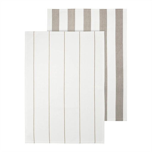 Blomus Taulo Organic Cotton Tea Towels/Set Of 2, Mourning Dove Stripes