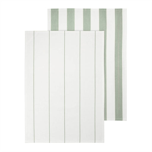 Blomus Taulo Organic Cotton Tea Towels/Set Of 2, Desert Sage Stripes