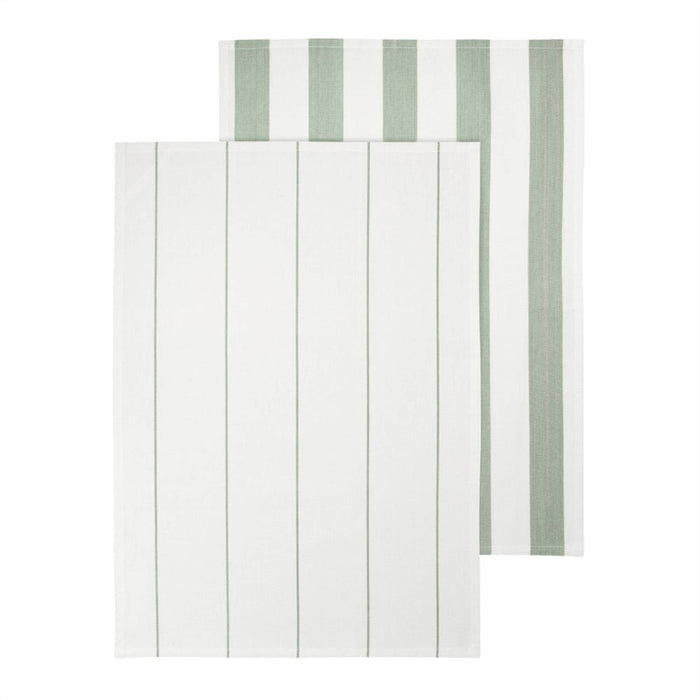 Blomus Taulo Organic Cotton Tea Towels/Set Of 2, Desert Sage Stripes