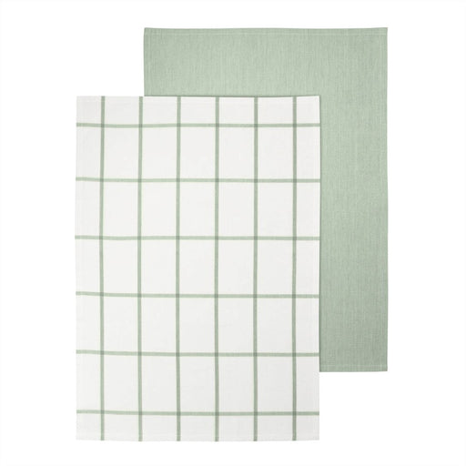 Blomus Taulo Organic Cotton Tea Towels/Set Of 2, Desert Sage Grid