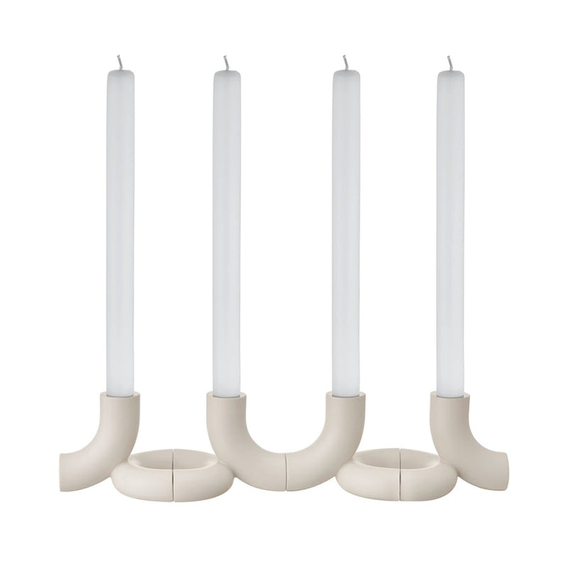 Blomus Doodle Modular Taper Candle Holder/Set Of 2, Moonbeam (Beige)