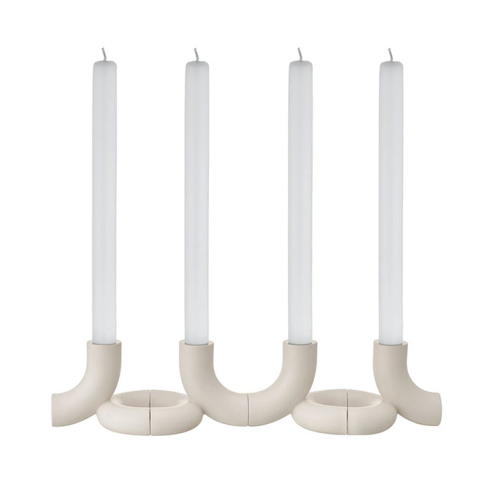 Blomus Doodle Modular Taper Candle Holder/Set Of 2, Moonbeam (Beige)