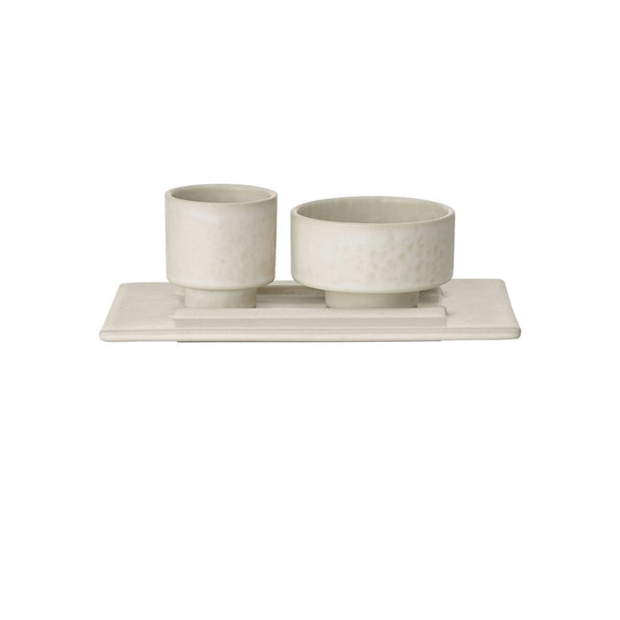 Blomus Makoto Stoneware Tray/Saucer, Moonbeam (Beige)