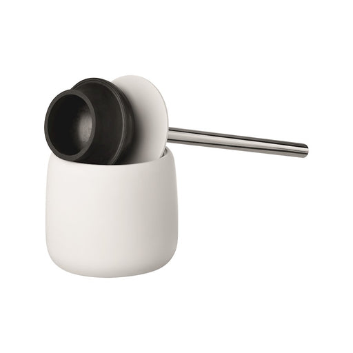 Blomus Sono Plunger With Decorative Holder, White
