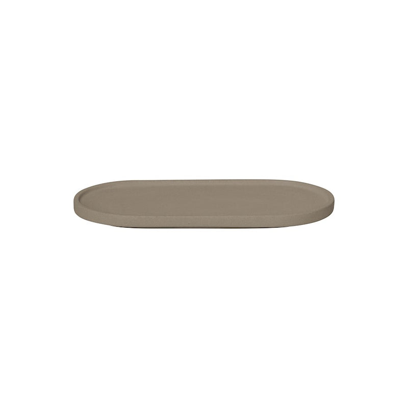 Blomus Creto Concrete Oval Tray, Mourning Dove