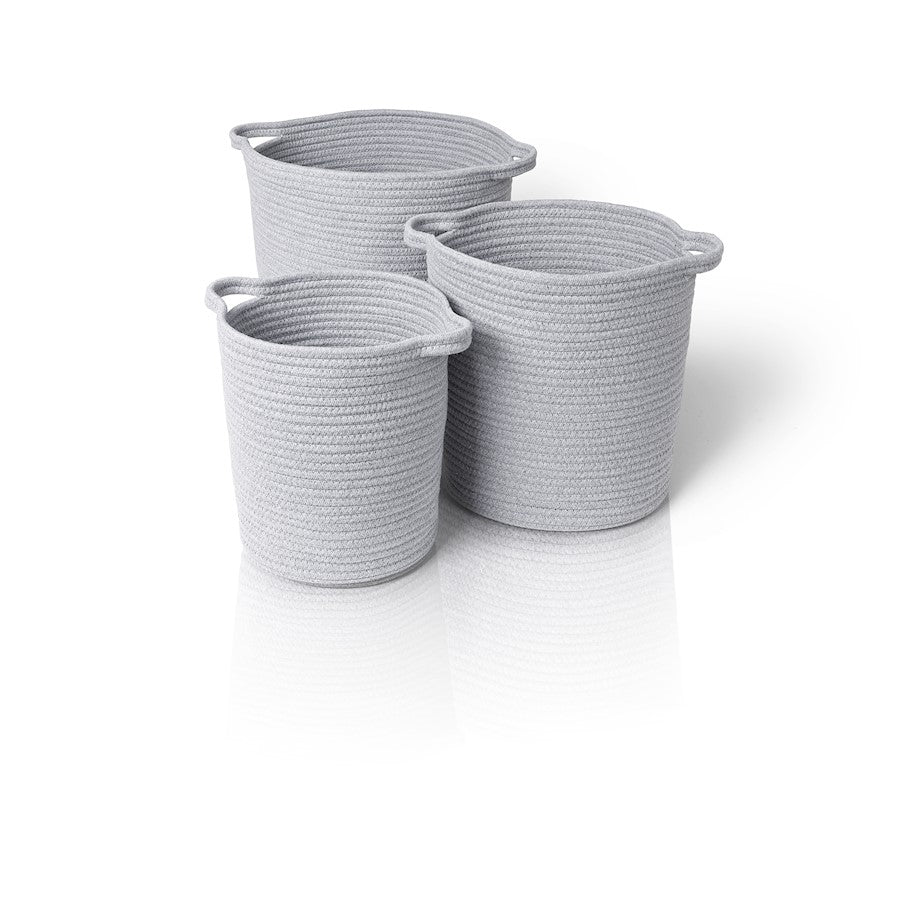 Blomus Boa Set Of 3 Baskets Cotton Lite Grey