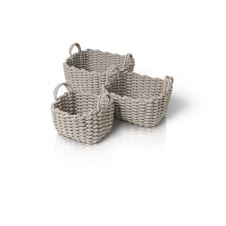 Blomus Corda Set Of 3 Baskets Cotton Lite Brown