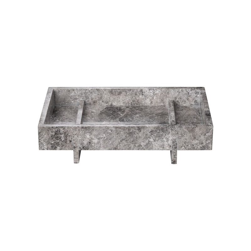 Blomus Abento Marble Tray, Small, Tundra Marble Sharkskin Grey