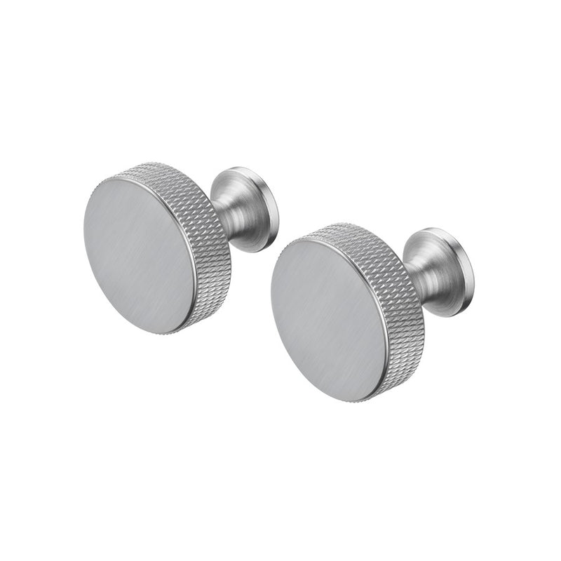 Blomus Rof Round Wall Hook/Cabinet Knob, Set Of 2, Brushed Stainless