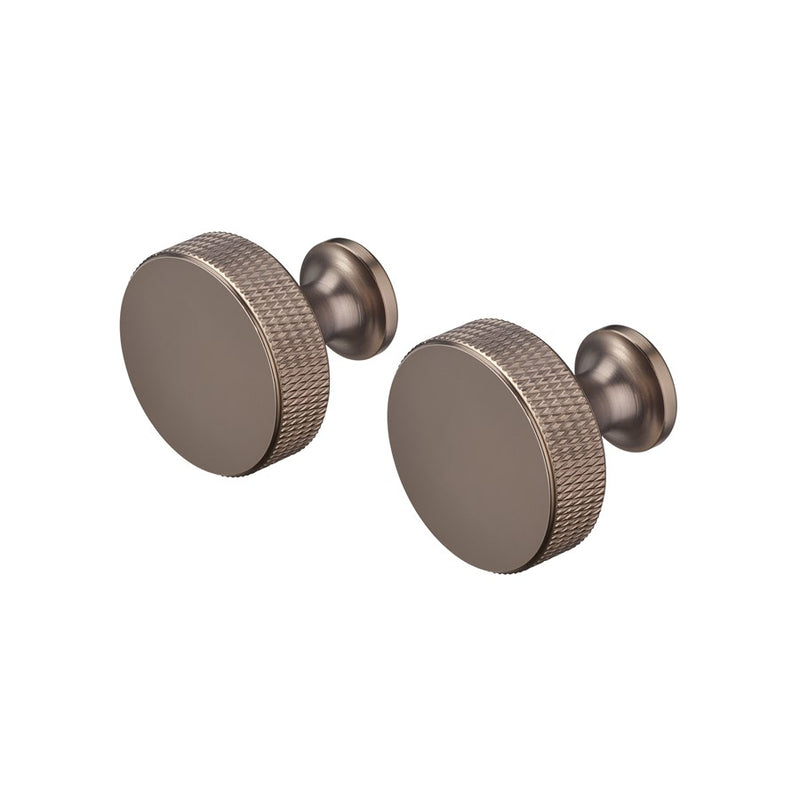 Blomus Rof Round Wall Hook/Cabinet Knob, Set Of 2, Burnt Metal