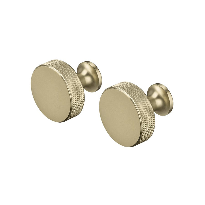 Blomus Rof Round Wall Hook/Cabinet Knob, Set Of 2, Brass Finish