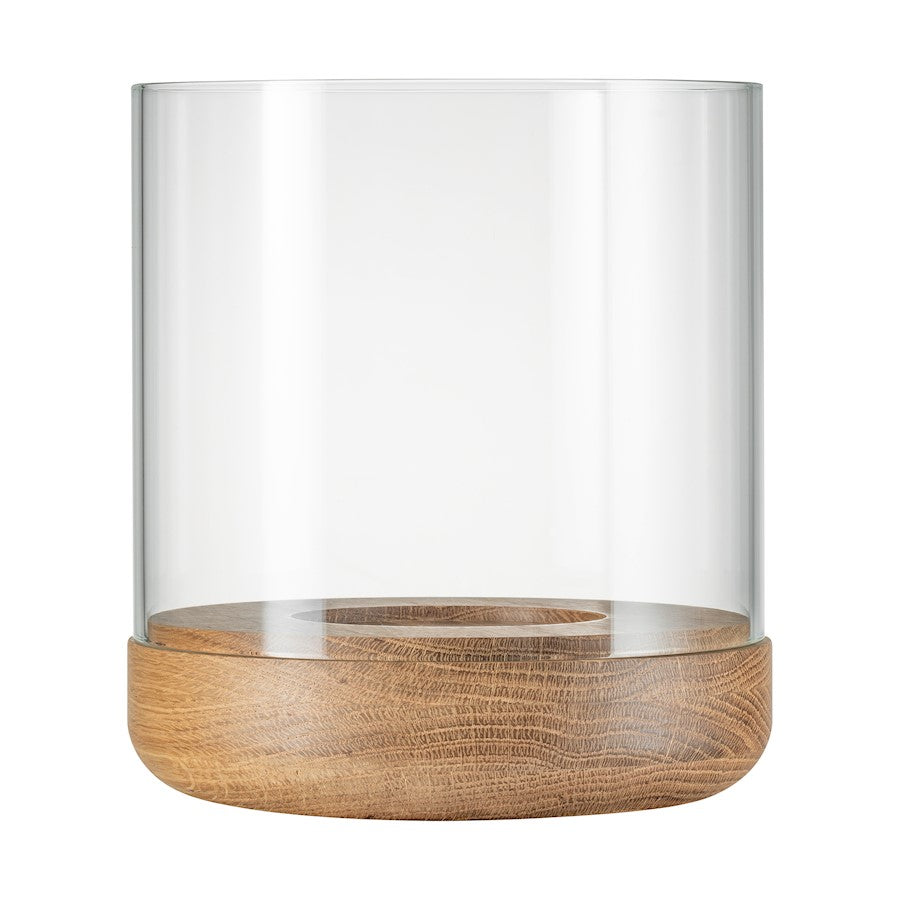 Blomus Lanto Hurricane Lamp/Wood Base
