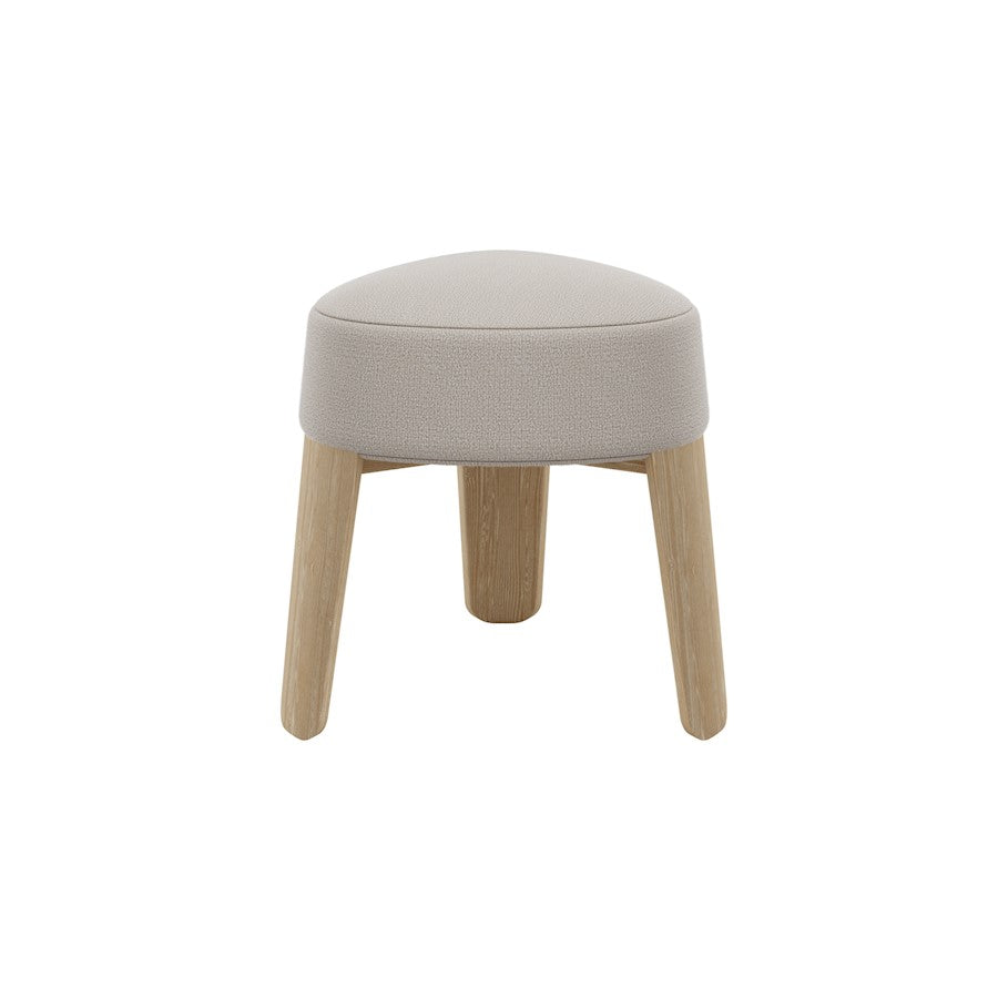 Blomus Kuon Upholstered Stool/Oak Feet, Desert Boucle Textile