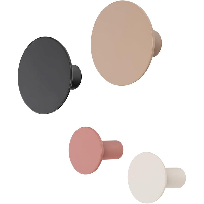 Blomus Ponto Wall Hooks/Set of 4, Moonbeam/Cedar Wood/Nomad/Espresso