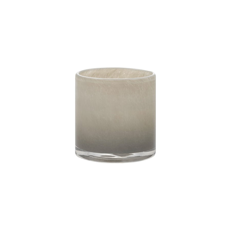 Blomus Saga Glass Hurricane Lamp, Small, Mourning Dove (Brown/Grey)