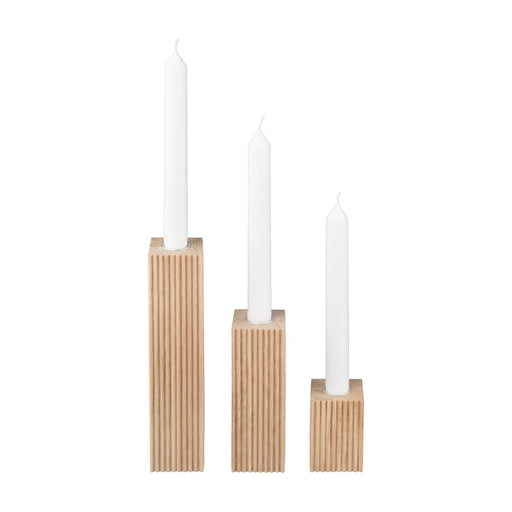 Blomus Dreva Oak Candle Holder Set, 3 Pcs