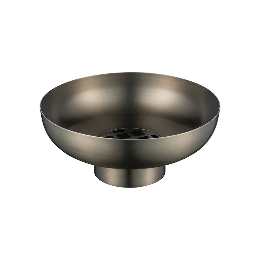 Blomus Miyabi Burnt Metal Stainless Steel Vase, Low/Flower Grid - 67079