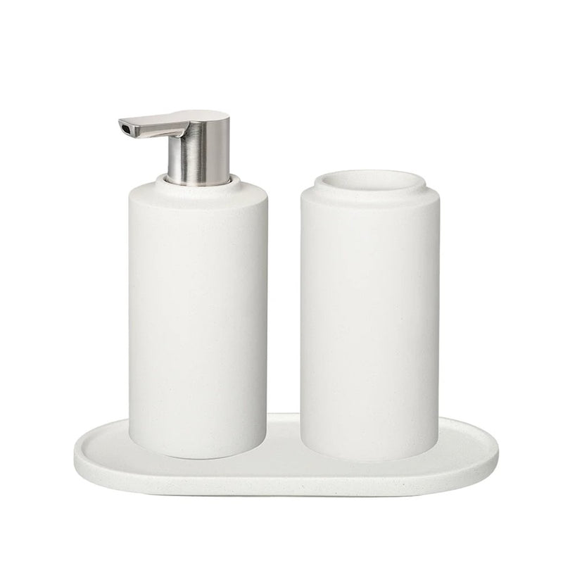 Blomus Creto Concrete Bathroom Accessory Set, Lily White