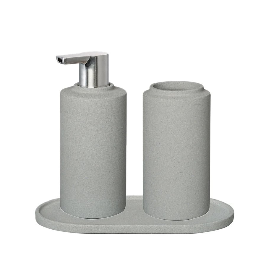 Blomus Creto Concrete Bathroom Accessory Set, Micro Chip (Grey) - 67238