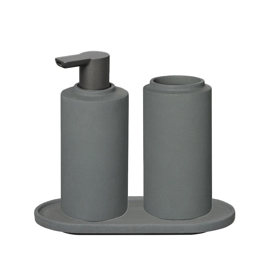 Blomus Creto Concrete Bathroom Accessory Set, Magnet (Charcoal) - 67239