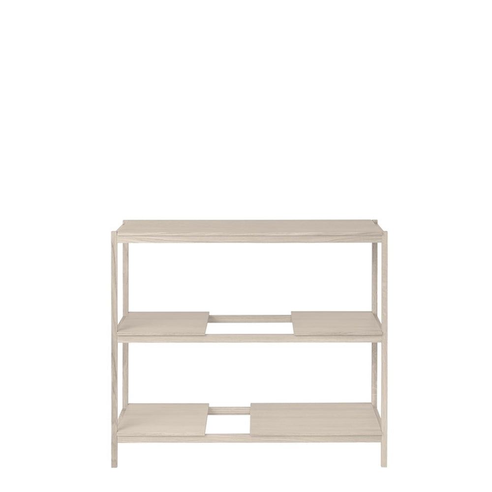 Blomus Sukoya Oak 3 Shelf Shelving Unit White Laquered