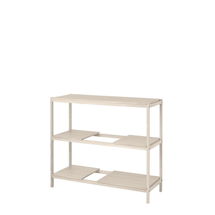 Blomus Sukoya Oak 3 Shelf Shelving Unit White Laquered