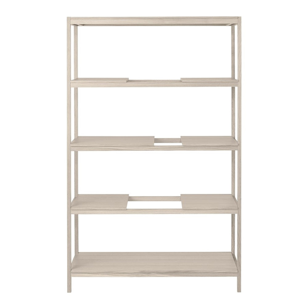Blomus Sukoya Oak 5 Shelf Shelving Unit, White Lacquered