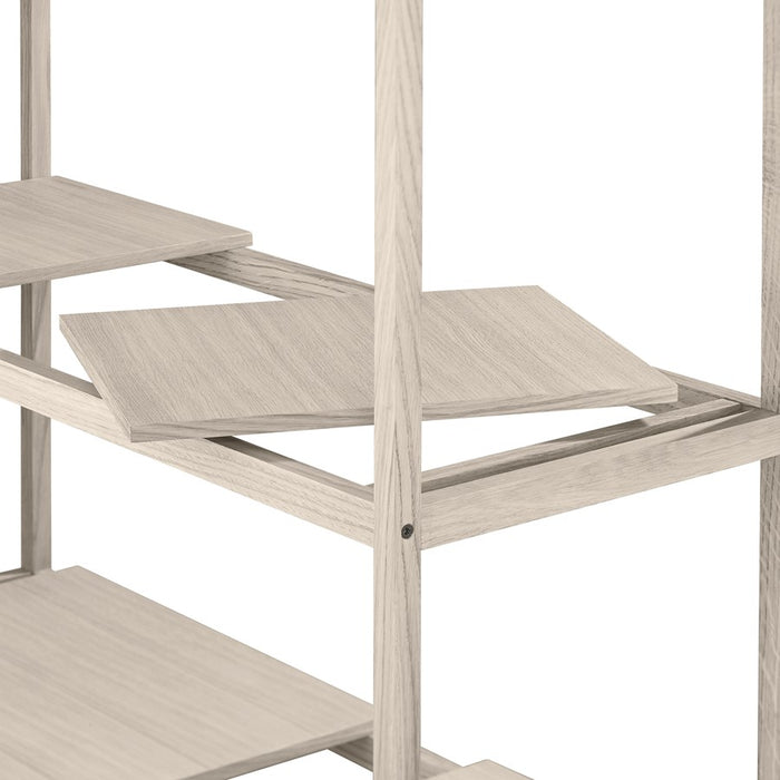 Blomus Sukoya Oak 5 Shelf Shelving Unit, White Lacquered