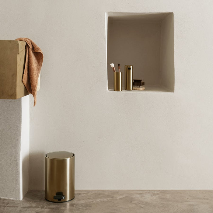 Blomus Modo Pedal Bin Wastepaper Basket, Brass Metallic