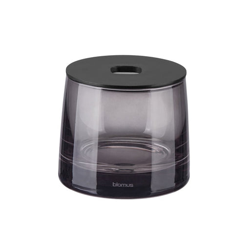 Blomus Ava Glass Storage Container, Black Glass/Black Lid