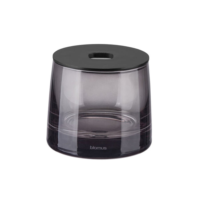 Blomus Ava Glass Storage Container, Black Glass/Black Lid