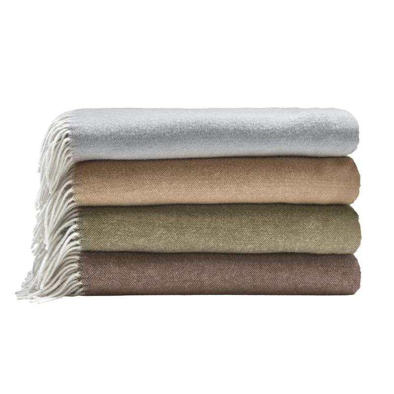 Blomus Finho Merino Wool Throw, Dark Olive