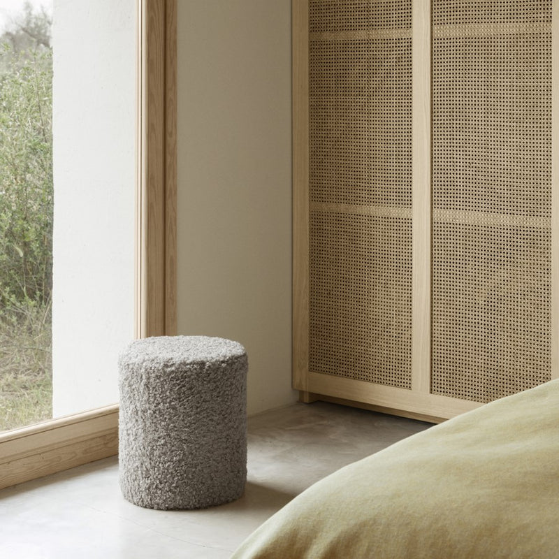 Blomus Teddy Upholstered Pouf, Sharkskin/Grey