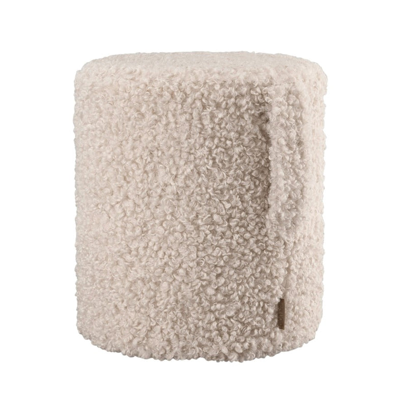 Blomus Teddy Upholstered Pouf, Moonbeam/Beige